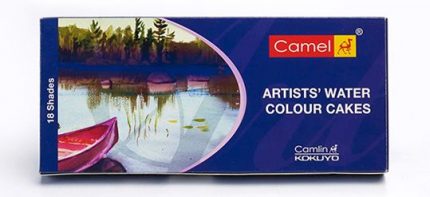 Camlin Artists' Water Colour Cake 18 Shades