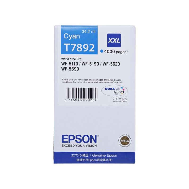 Epson T7892 Ink Cartridge (C13T789240) - Cyan