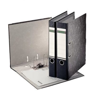 Leitz 1102 Lever Arch Box File FS Broad 8cm (3inch) - Black & Grey Marble