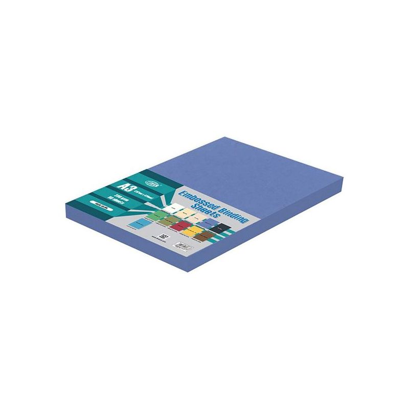 FIS Embossed Binding Sheet A4 230g(pkt/100pc) - Blue