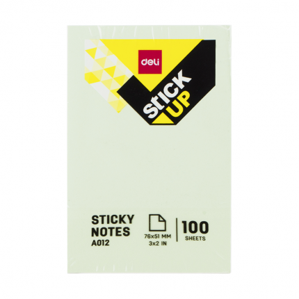 DELI EA01203 STICKY NOTES 76?51MM 3??2? 100SHEETS 4 COLOR(1X12) - Green