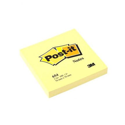 3M 654 Post-it Pad 3 x 3in - Yellow (pkt/12pcs)