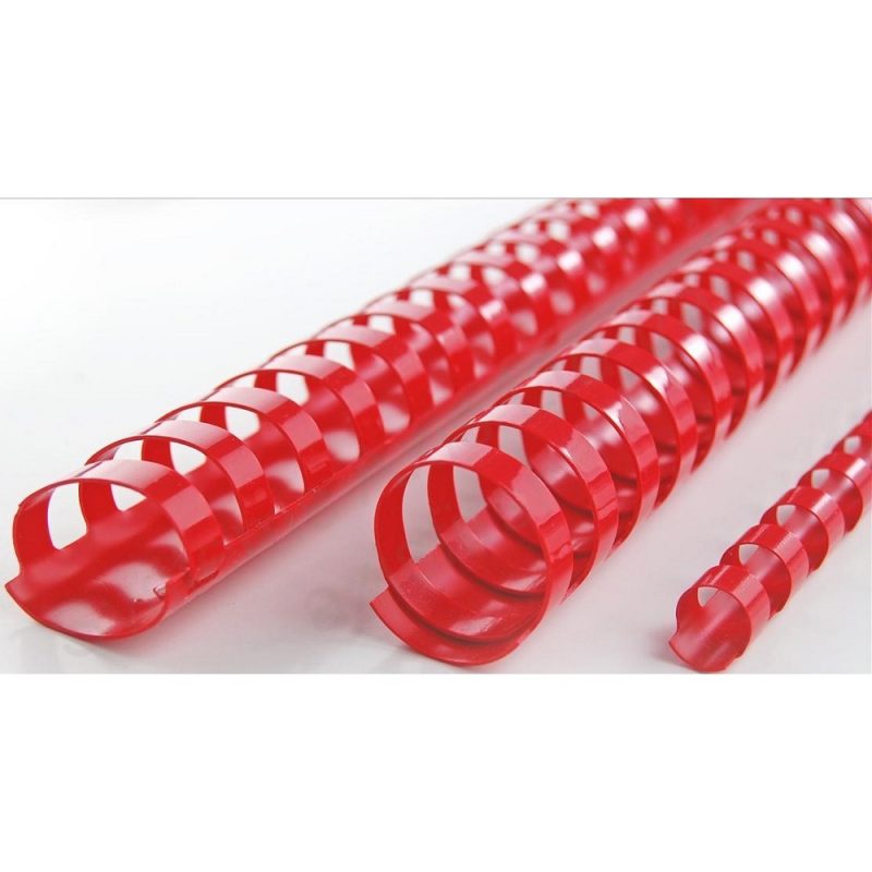 FIS Spiral Binding Ring Plastic 10mm - White (box/100pcs) - Red