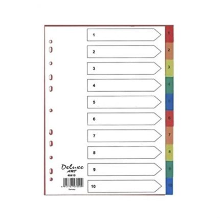 25-Piece 10-Colour Divider With Number Box White/Black/Red