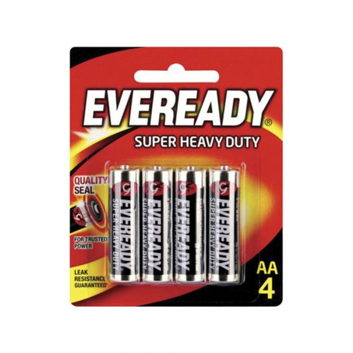 Pack Of 4 Super Heavy Duty AA Batteries 1.5V