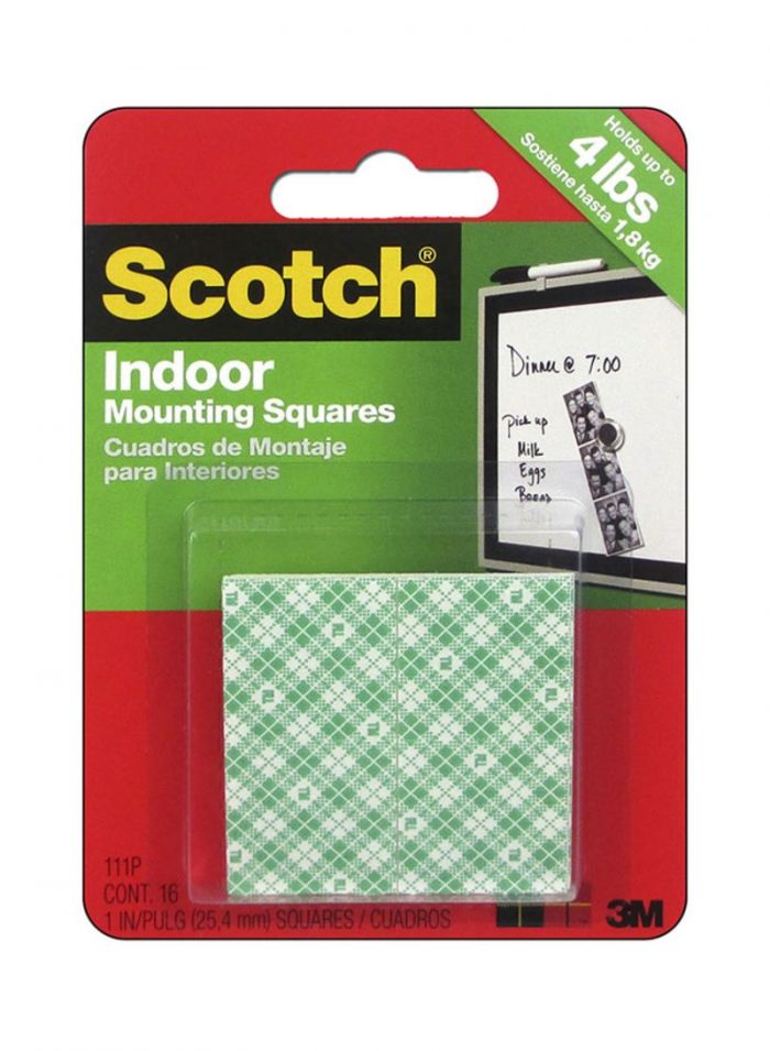Pack Of 16 Scotch Heavy Duty Mounting Square White/Green