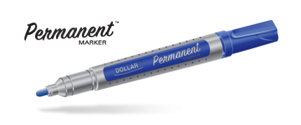 Dollar Permanent Marker Fine (12pcs/1pkt) - Blue