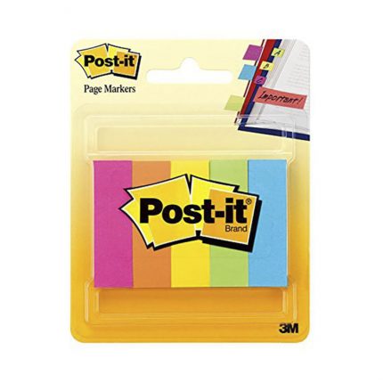 Post-It Page Markers 670-5AN. 0.5" x 1.75"Assorted Colors 5 colors/pack