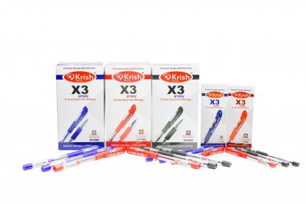 Krish X3 Grippy Pen 1.0mm - (box/50pcs) - Black