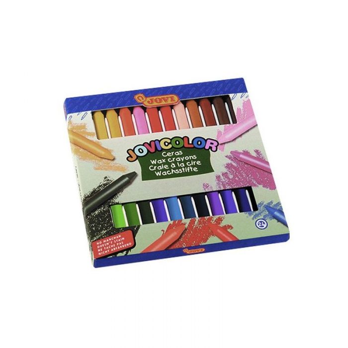 JOVICOLOR wax crayons case 24 assorted colours