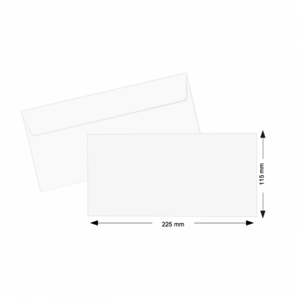 Hispapel White Envelope 115 x 225mm