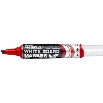 Pentel Maxiflo MWL6 Chisel Tip Whiteboard Marker (12pcs/pkt) - Red