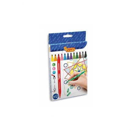 JOVI doble felt-tip pens case 12 assorted colours