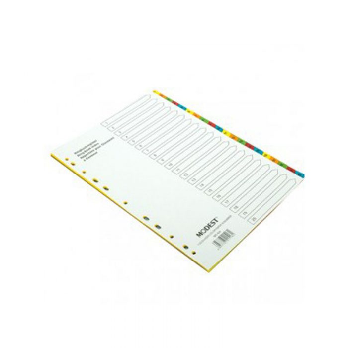 Modest Divider Color 20 Tab W/Number Paper (15set/box)
