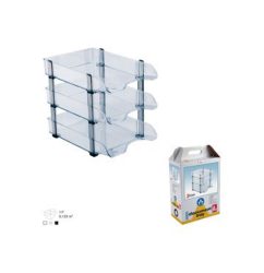 3-Tier File Document Tray Clear/ Acrylic
